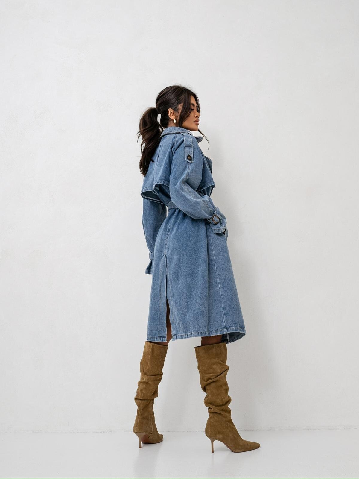 Długi płaszcz Jeans - obrazek 2