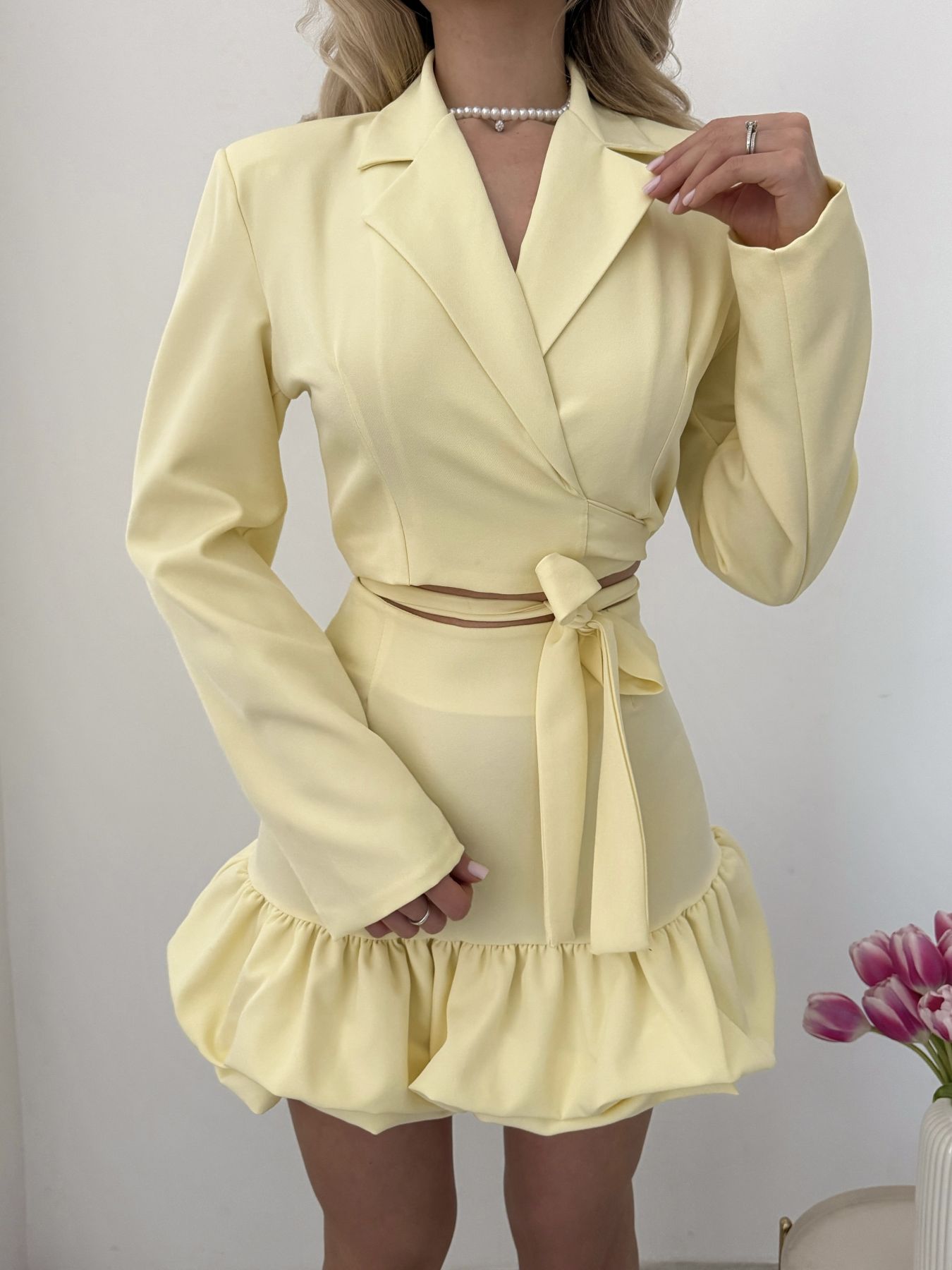 Elegancki komplet ze spódniczką | 5 kolorów - obrazek 3