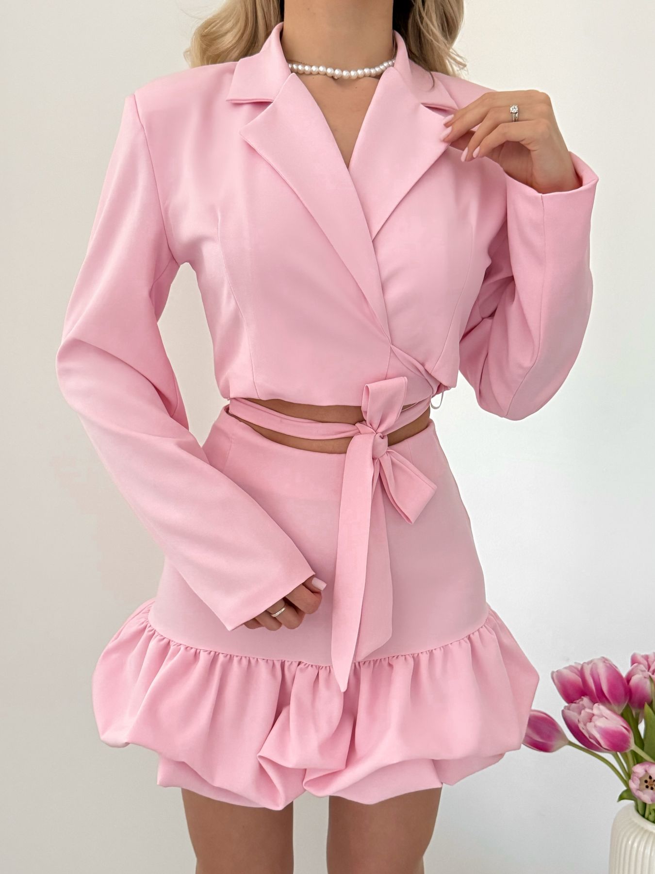 Elegancki komplet ze spódniczką | 5 kolorów - obrazek 4