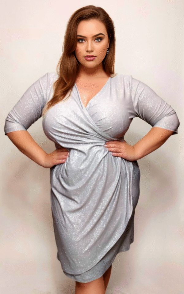 Sukienka brokatowa | Plus size - obrazek 2