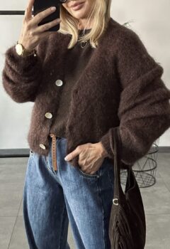 Kardigan sweter czekoladowy MOHER