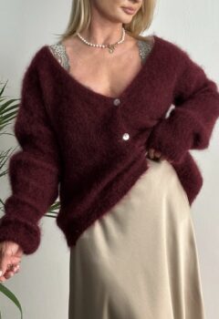 Kardigan sweter bordowy MOHER