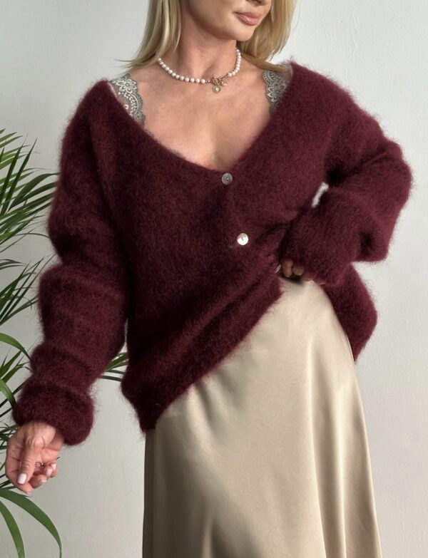 Kardigan sweter bordowy MOHER