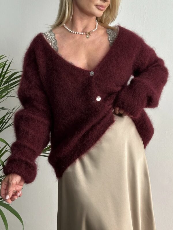 Kardigan sweter bordowy MOHER